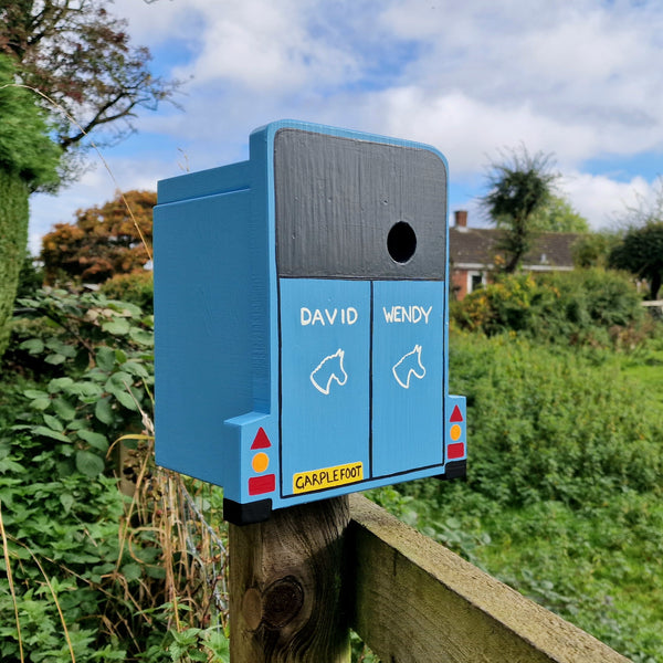 Personalised Horse Trailer Bird Box