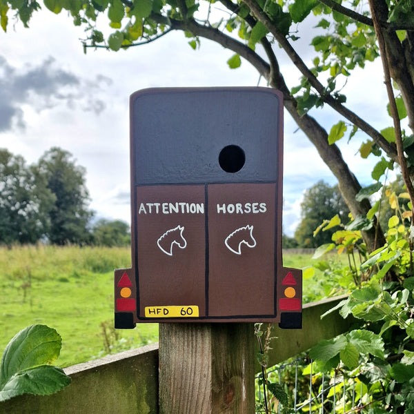 Personalised Horse Trailer Bird Box