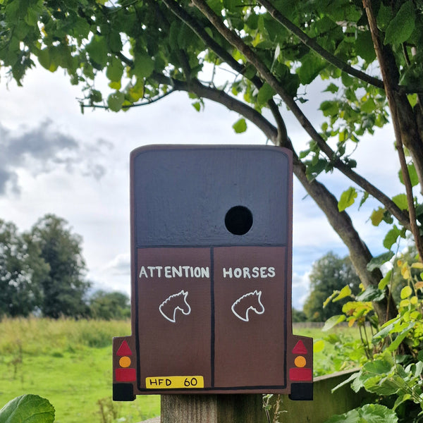 Personalised Horse Trailer Bird Box